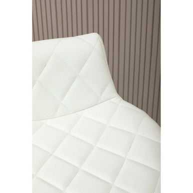 Stockholm White Leather Seat Bar Stool