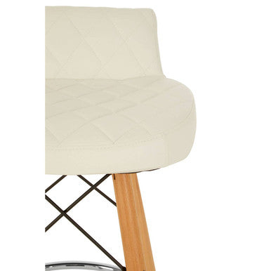 Stockholm White Leather Seat Bar Stool
