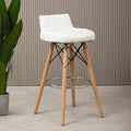Stockholm White Leather Seat Bar Stool