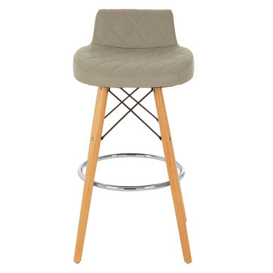 Stockholm Grey Leather Seat Bar Stool