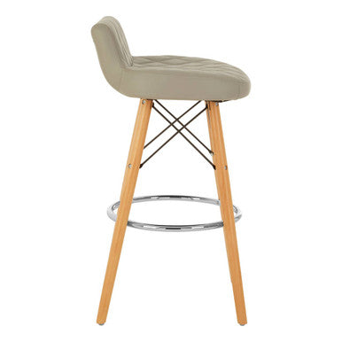 Stockholm Grey Leather Seat Bar Stool