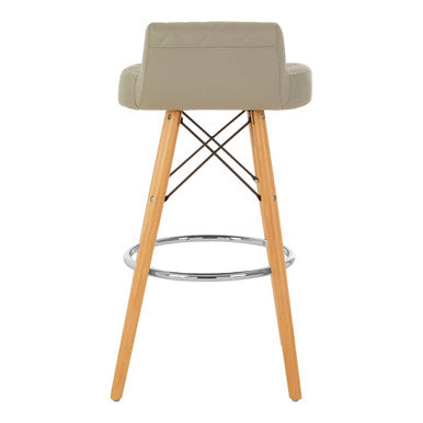 Stockholm Grey Leather Seat Bar Stool