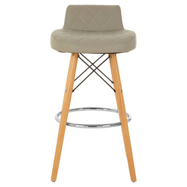 Stockholm Grey Leather Seat Bar Stool
