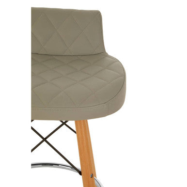 Stockholm Grey Leather Seat Bar Stool
