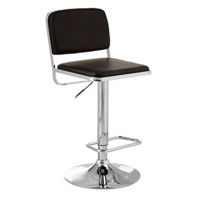 Stockholm Black Seat & Chrome Base Bar Stool