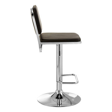 Stockholm Black Seat & Chrome Base Bar Stool