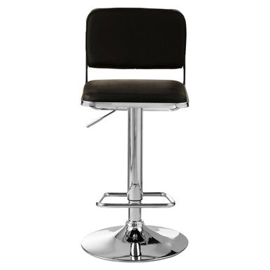 Stockholm Black Seat & Chrome Base Bar Stool