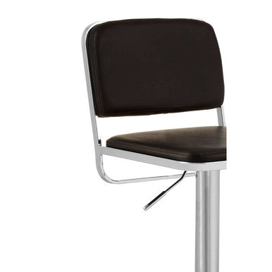 Stockholm Black Seat & Chrome Base Bar Stool