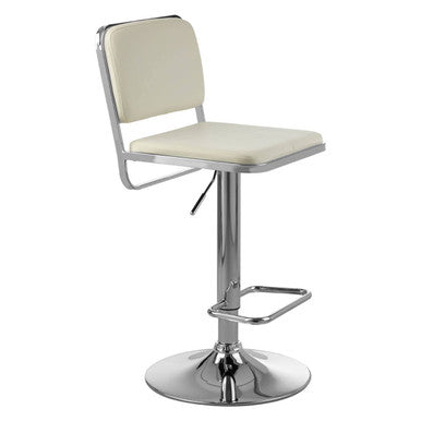 Stockholm White Seat & Chrome Base Bar Stool