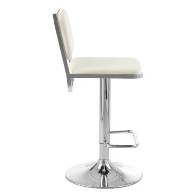Stockholm White Seat & Chrome Base Bar Stool