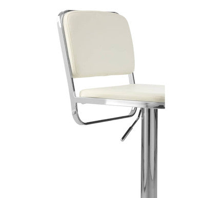 Stockholm White Seat & Chrome Base Bar Stool