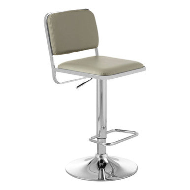 Stockholm Light Grey Seat & Chrome Base Bar Stool