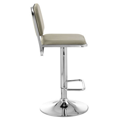 Stockholm Light Grey Seat & Chrome Base Bar Stool