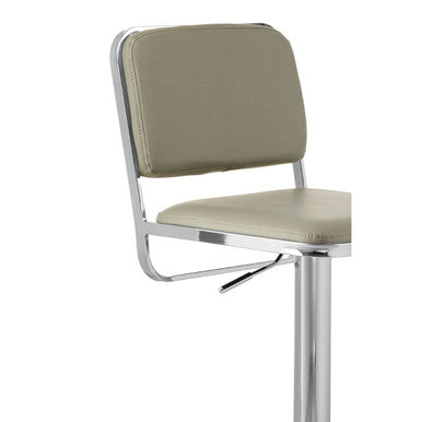 Stockholm Light Grey Seat & Chrome Base Bar Stool