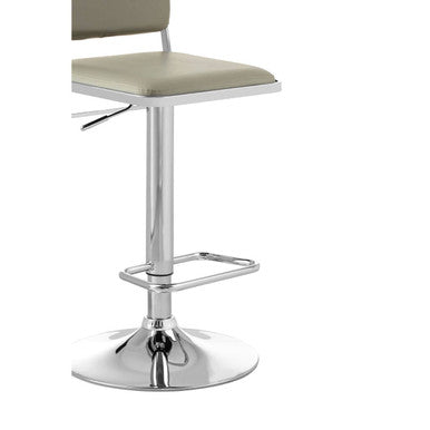 Stockholm Light Grey Seat & Chrome Base Bar Stool