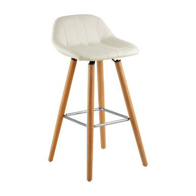 Stockholm White Leather Bar Stool