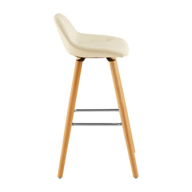 Stockholm White Leather Bar Stool