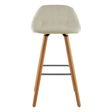 Stockholm White Leather Bar Stool