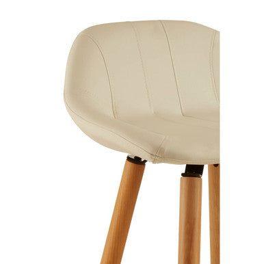 Stockholm White Leather Bar Stool