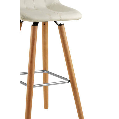 Stockholm White Leather Bar Stool