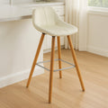Stockholm White Leather Bar Stool