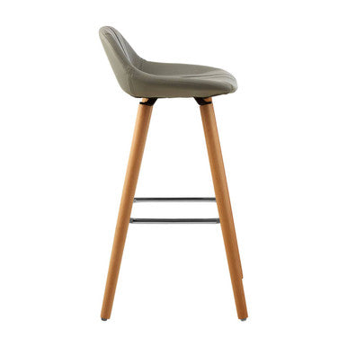 Stockholm Grey Leather Bar Stool