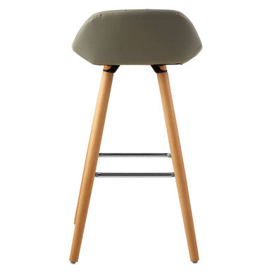 Stockholm Grey Leather Bar Stool
