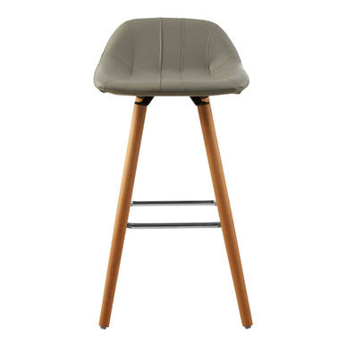 Stockholm Grey Leather Bar Stool