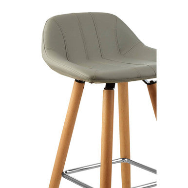 Stockholm Grey Leather Bar Stool