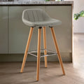 Stockholm Grey Leather Bar Stool