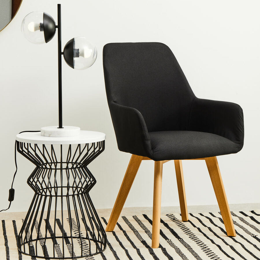 Stockholm Black Dining Chair With Angular Legs