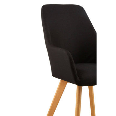 Stockholm Black Dining Chair With Angular Legs