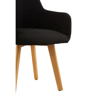 Stockholm Black Dining Chair With Angular Legs