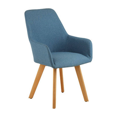 Stockholm Blue Dining Chair With Angular Legs