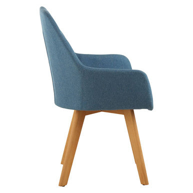 Stockholm Blue Dining Chair With Angular Legs