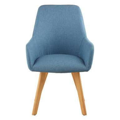 Stockholm Blue Dining Chair With Angular Legs