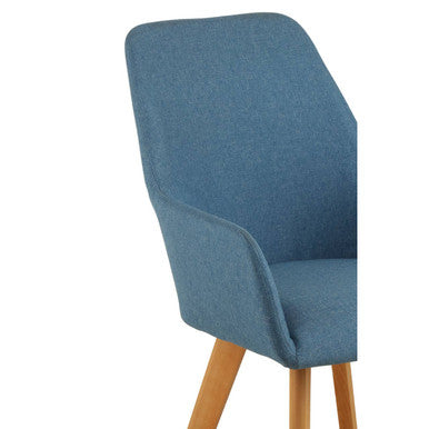 Stockholm Blue Dining Chair With Angular Legs