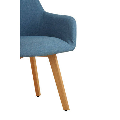 Stockholm Blue Dining Chair With Angular Legs