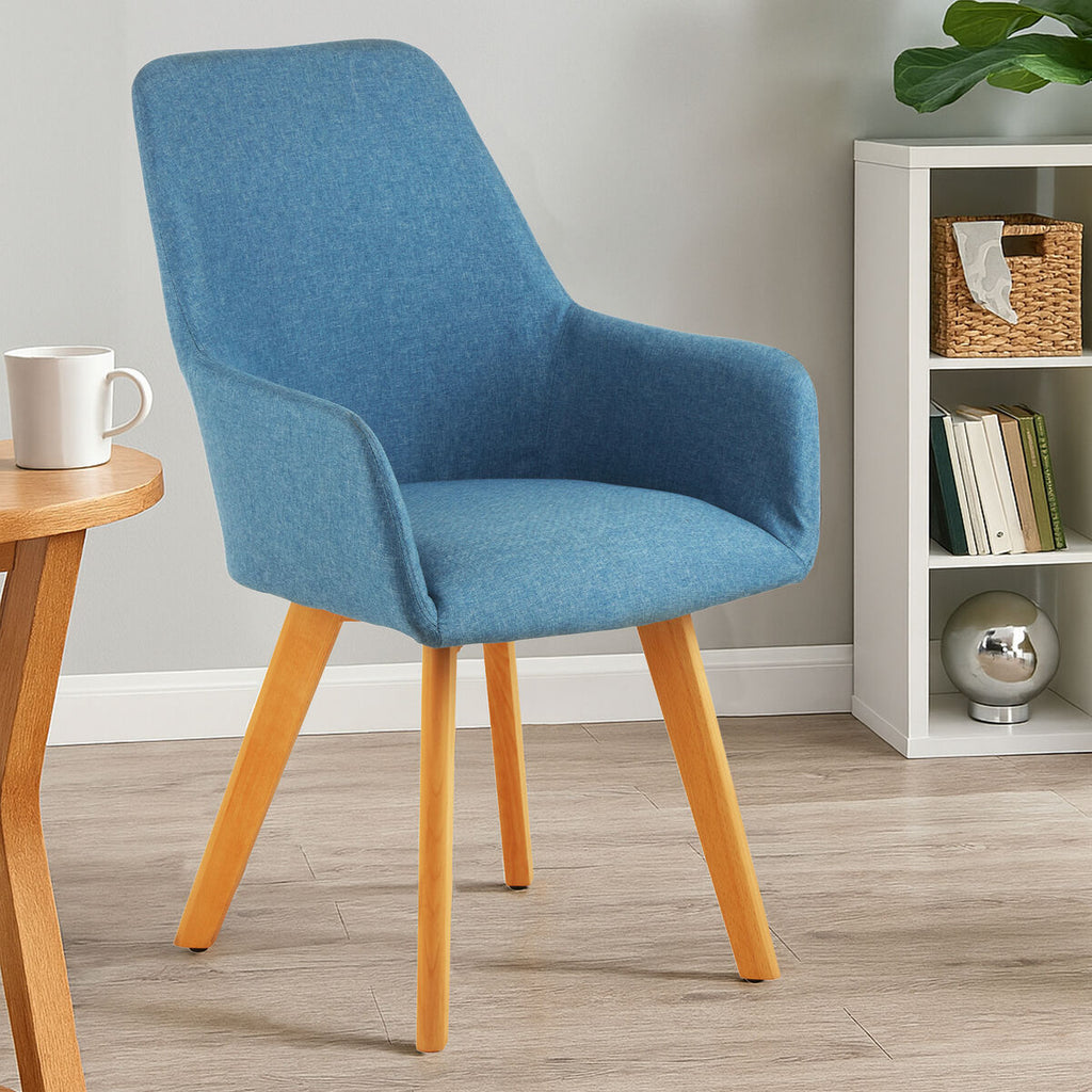 Stockholm Blue Dining Chair With Angular Legs
