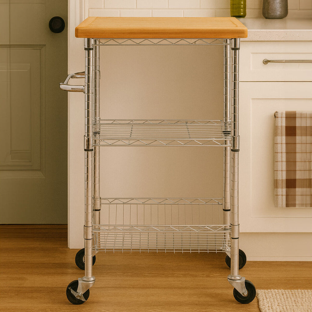 Frankfurt 3 Tier Kitchen Trolley Steel Modern