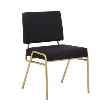 Lexa Black Linen Chair