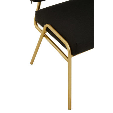 Lexa Black Linen Chair