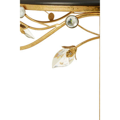 Yaxi Round Side Table With Gold Frame & Black Top