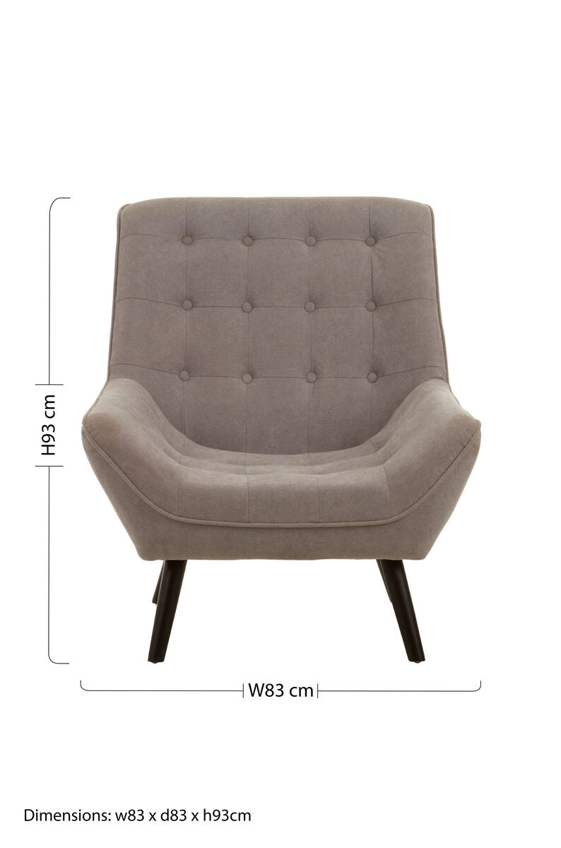 Stockholm Grey Linen Accent Chair