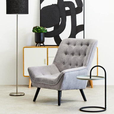 Stockholm Grey Linen Accent Chair