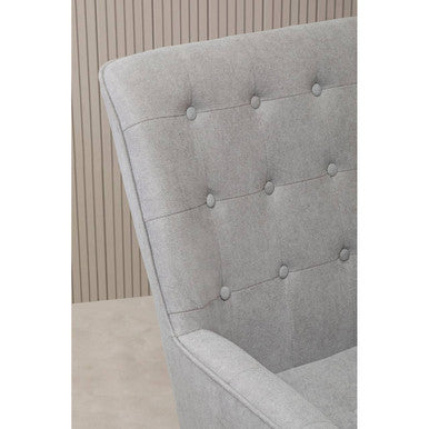 Stockholm Grey Linen Accent Chair