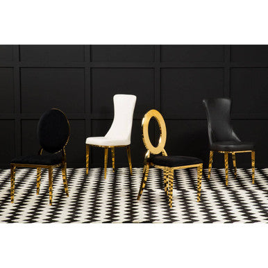 Sarita Stackable Gold Dining Chair