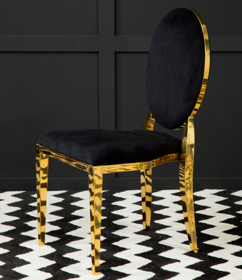 Sarita Stackable Gold Dining Chair