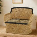 2 Seat Natural & Black Sofa, Rowan