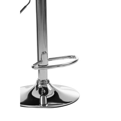 Baina White Seat Bar Stool With Chrome Base